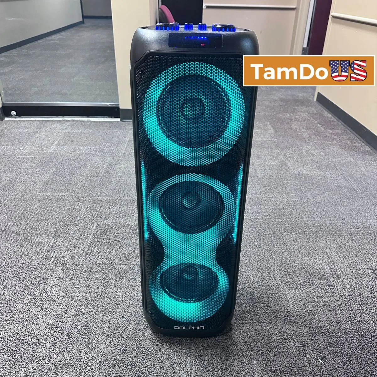Dolphin Portable Bluetooth Party Speaker w/ LED Lights & Wired Microphone - Photo 1 - Real photo at TamDoUS Salt Lake City