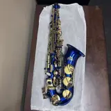 EASTROCK Dark Blue/Golden Alto Saxophone E Flat Sax Full Kit w/ Case - Thumbnail 4
