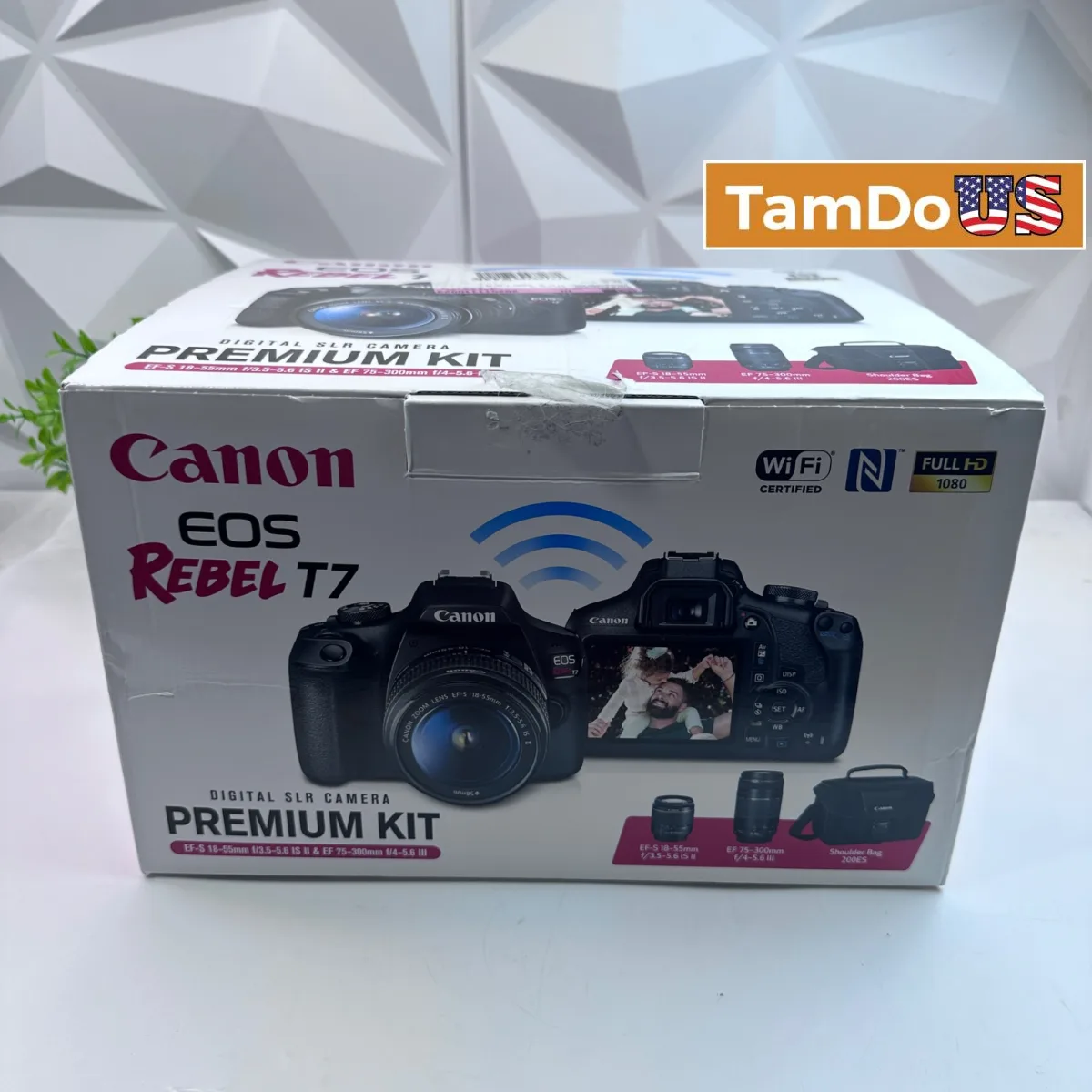 Canon EOS Rebel T7 DSLR Camera Premium Kit 18-55mm & 75-300mm Lenses WiFi Bundle - Photo 1 - Real photo at TamDoUS Salt Lake City