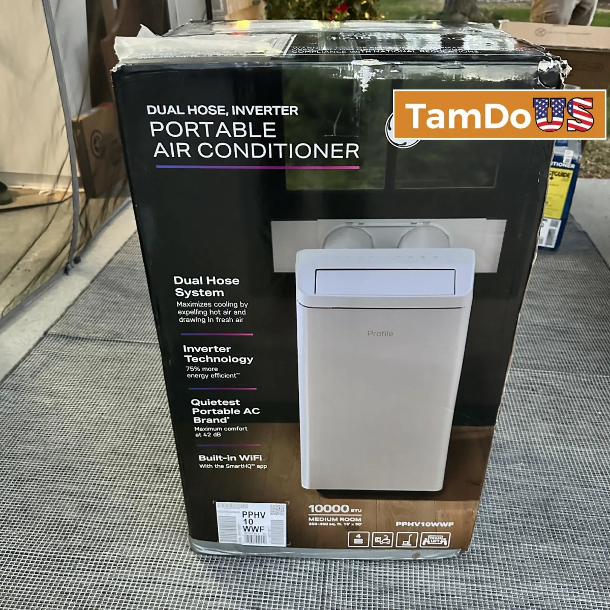 GE Profile Portable Air Conditioner 10,000 BTU Dual Hose Inverter WiFi Smart AC - Photo 1 - Real photo at TamDoUS Salt Lake City