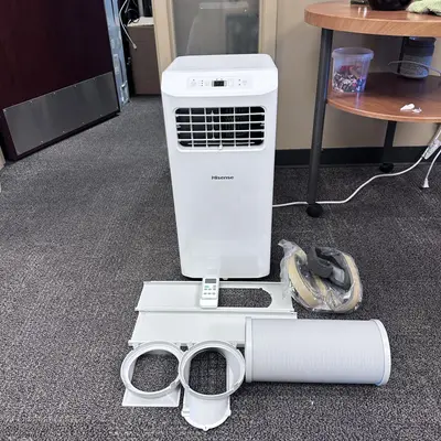 Hisense Portable Air Conditioner 250-Sq.ft 6000 BTU 115-Volt White, AP0621CR1W at Heating, Cooling & Air in new condition
