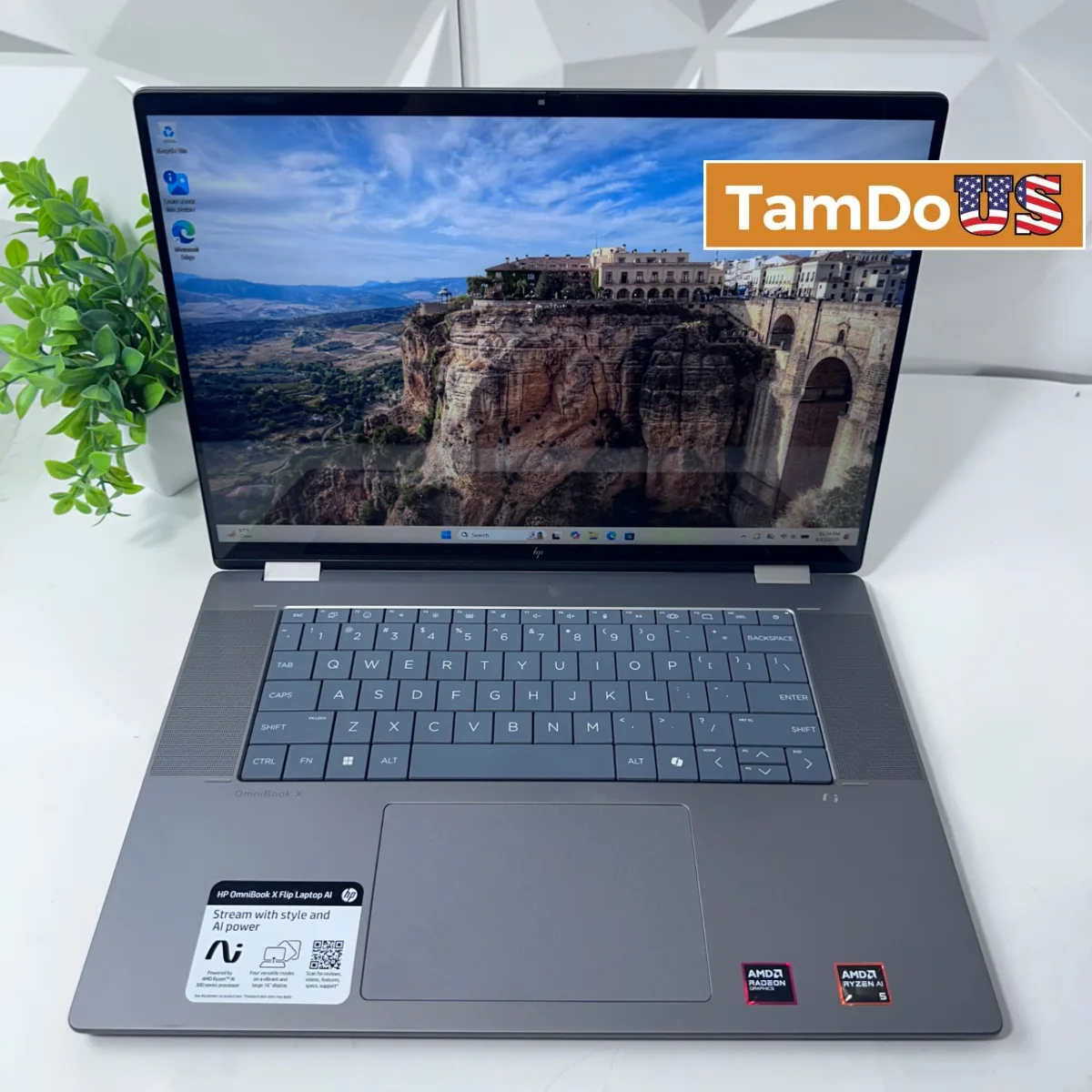 HP OmniBook X Flip 16-ar0013dx 2-in-1 16" FHD+ Touch, Ryzen AI 5 340,16GB, 512GB - Photo 1 - Real photo at TamDoUS Salt Lake City
