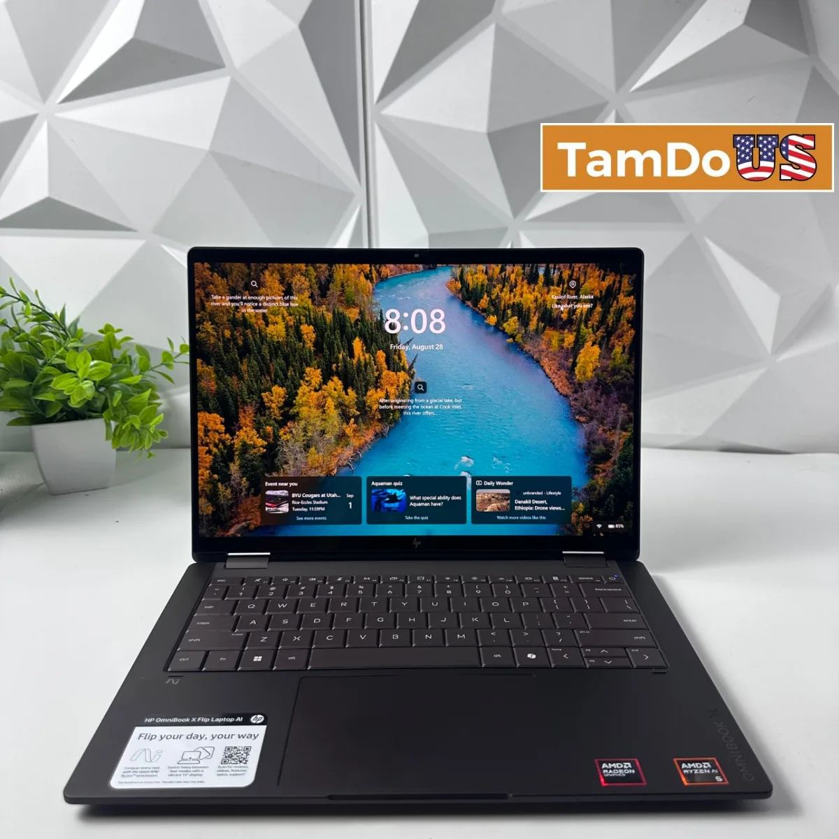 HP OmniBook X Flip 2-in-1 14" 2K OLED Touch Laptop, Ryzen AI 5 430, 16GB, 512GB - Photo 1 - Real photo at TamDoUS Salt Lake City