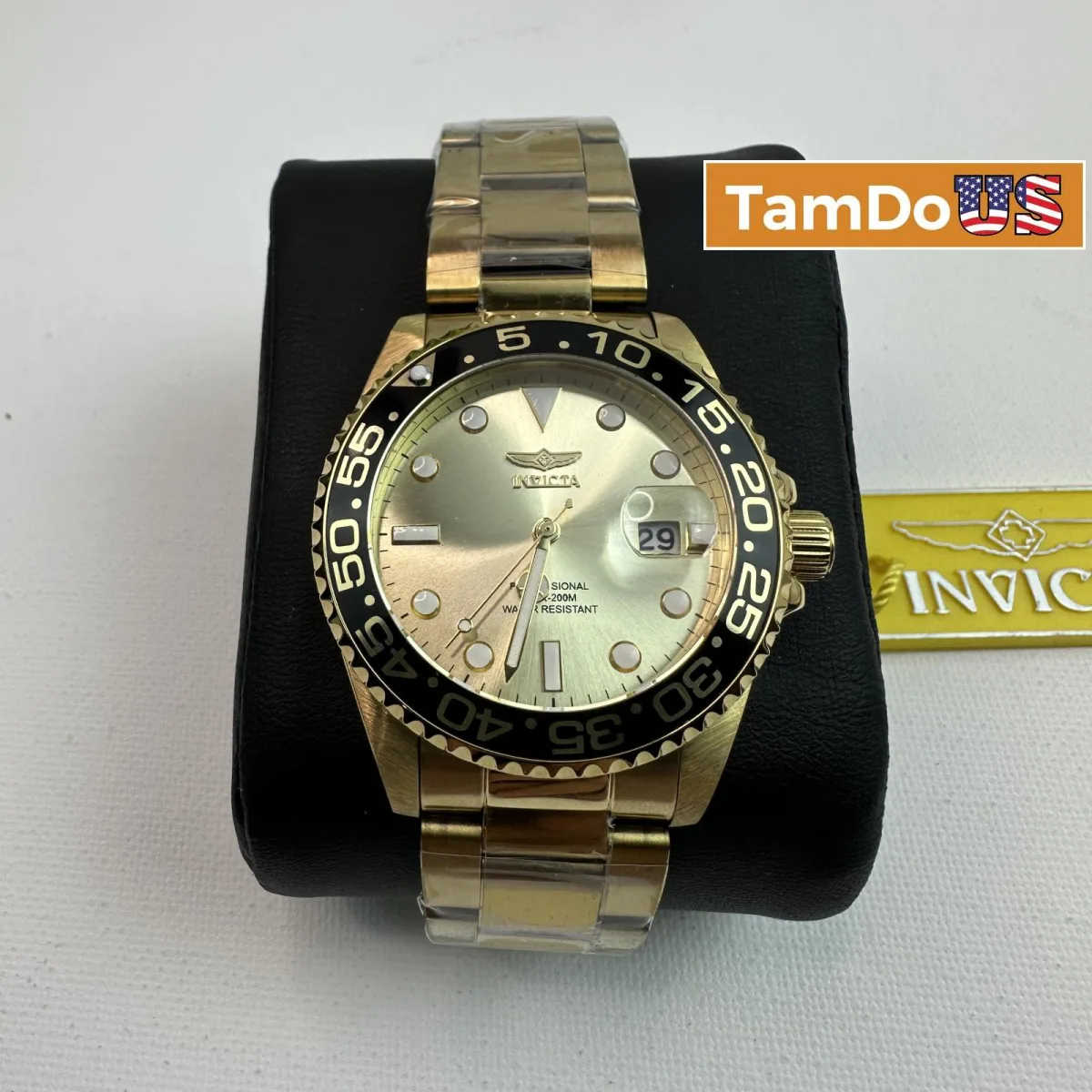 Invicta $395 Pro Diver 36544 Women's Watch 38mm Gold Dial Steel Quartz 200M WR - Photo 1 - Real photo at TamDoUS Salt Lake City