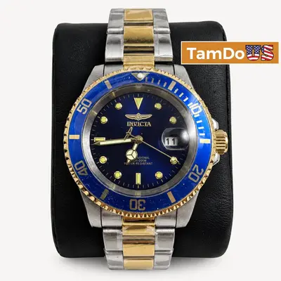 Invicta $495 Pro Diver Men's Watch 40mm, Blue Dial Two Tone Stainless (26972) at Watches, Parts & Accessories in new_open_box condition