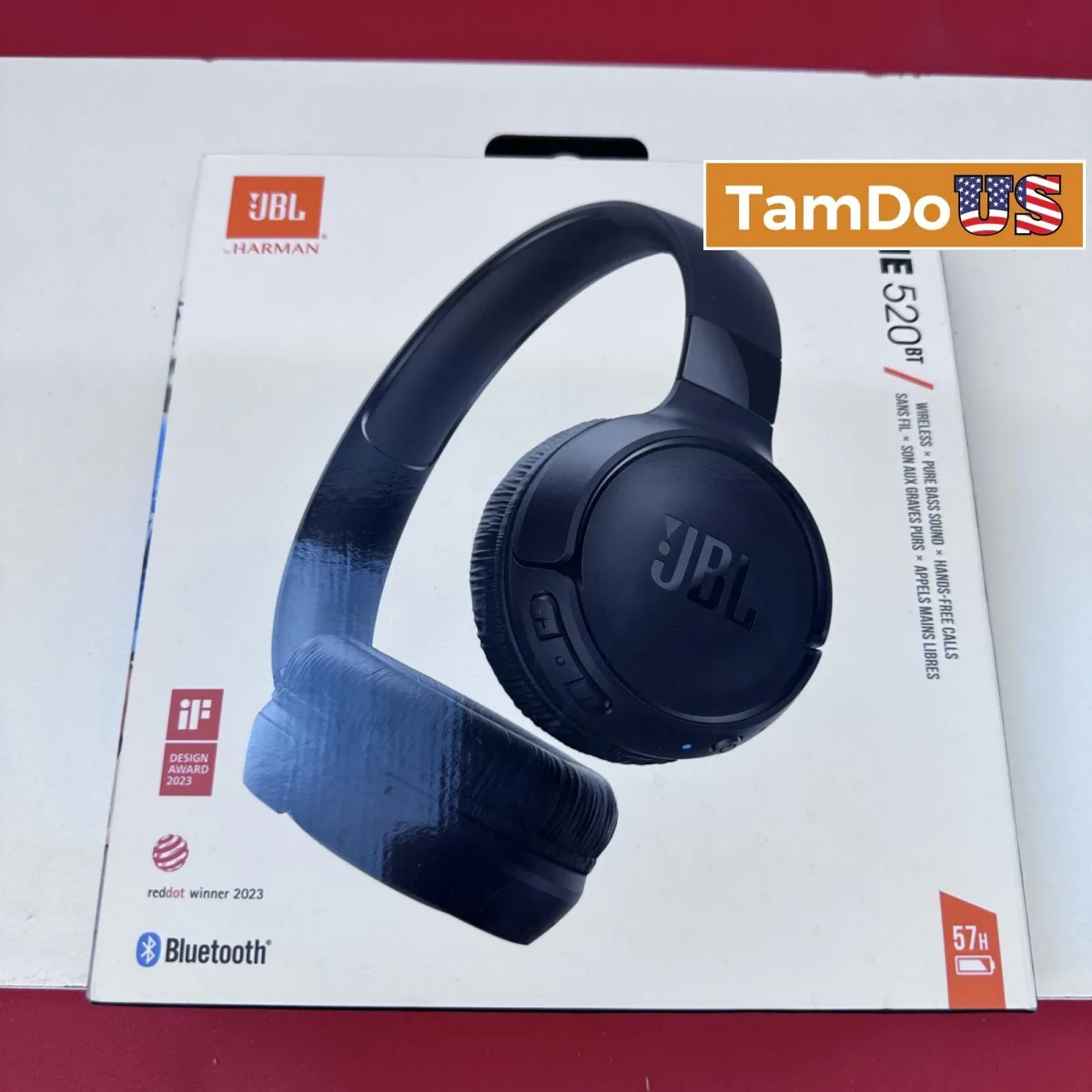 JBL Tune 520BT Wireless On-Ear Headphones Black, Pure Bass Sound - Photo 1 - Real photo at TamDoUS Salt Lake City