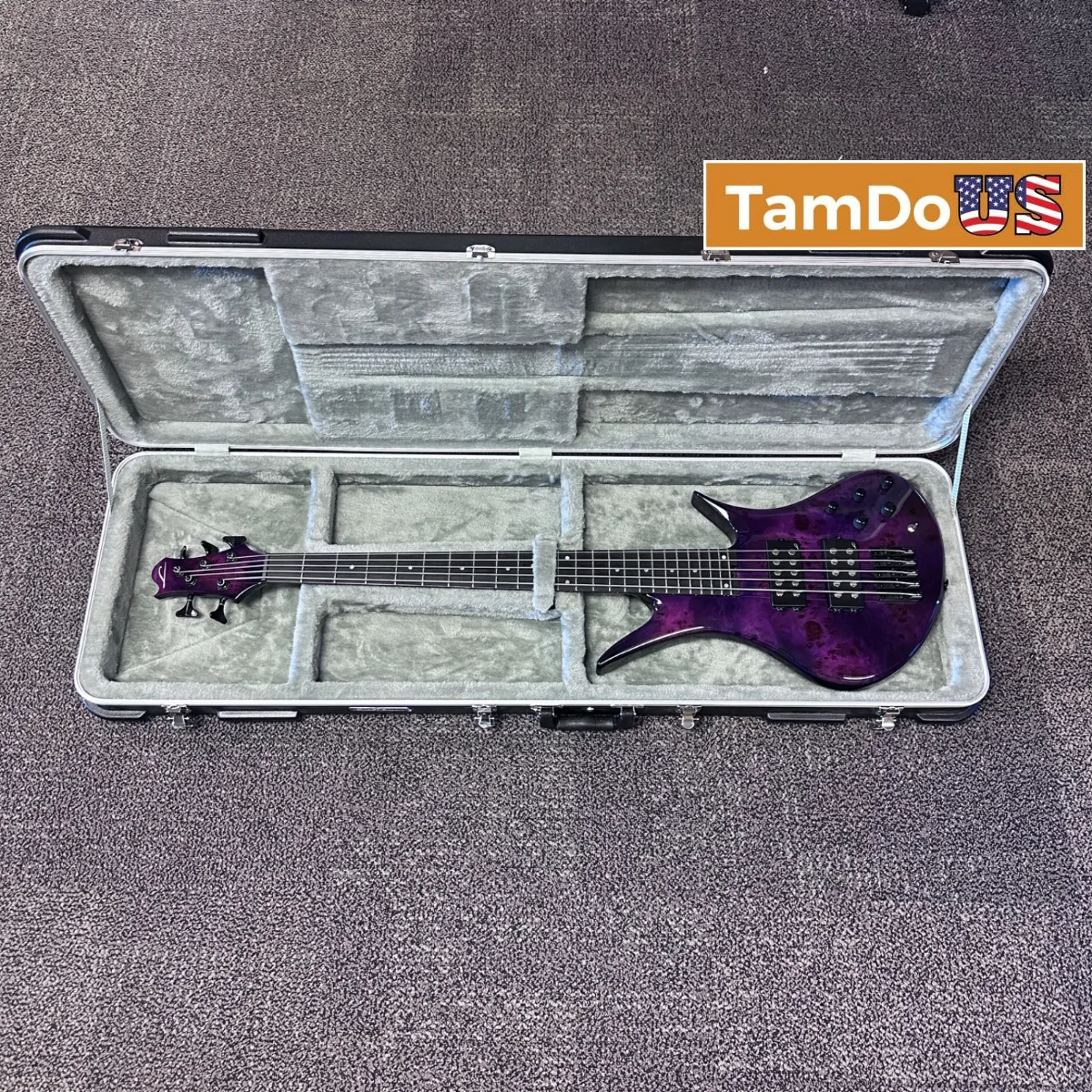 Legator Helio 5 String Bass Super Shred Series Electric Guitar Magenta Burl - Photo 1 - Real photo at TamDoUS Salt Lake City