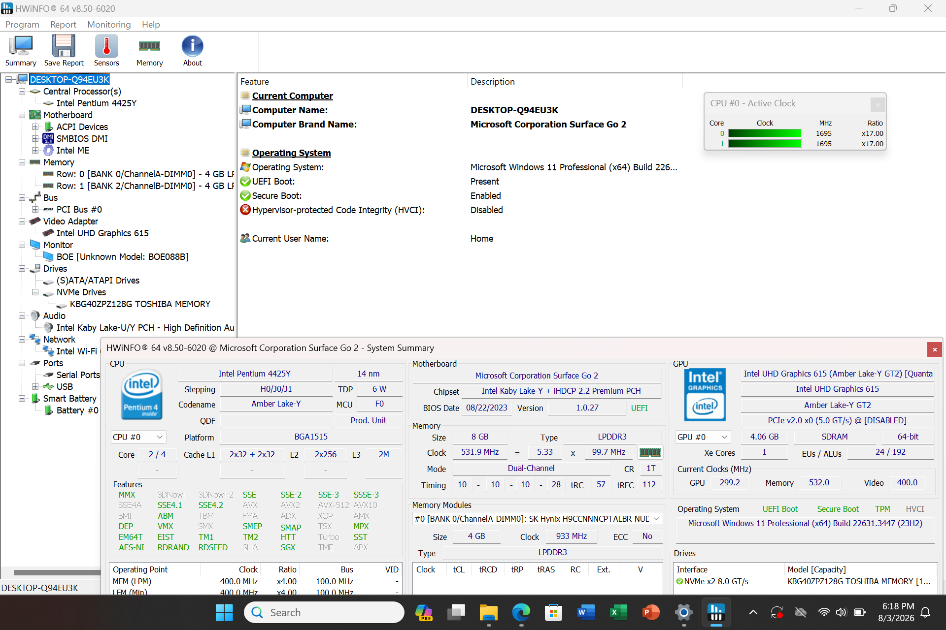 Microsoft Surface Go 2, 10.5" Touch, Pentium 4425Y, 8GB RAM, 128GB SSD, Win11Pro - Thumbnail 7