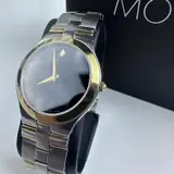 Movado Museum Classic Two-Tone Watch 81 G2 1899 Black Dial Men's Swiss Made - Thumbnail 4