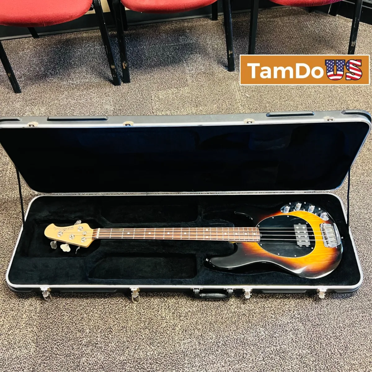 Ernie Ball Music Man StingRay 4-string Electric Bass Guitar - Vintage Sunburst - Photo 1 - Real photo at TamDoUS Salt Lake City