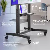ONKRON TS1991 Mobile TV Stand Cart Rolling Mount for 50-100 in TV Max 265 lbs - Thumbnail 2