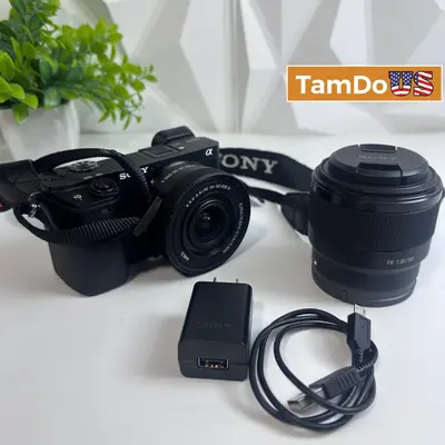 Sony Alpha 6400 APS-C Mirrorless Camera with 16-50mm OSS II & FE 50mm f/1.8 Lens at Cameras & Photo in excellent condition
