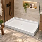 Swan FF034 Shower Base Pan 34x48 in Center Drain Solid Surface White - Thumbnail 4