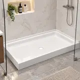 Swan FF034 Shower Base Pan 34x48 in Center Drain Solid Surface White - Thumbnail 1