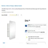 TEHOME Claytin $146 20x30" White Mirrored Medicine Cabinet Soft Close Recessed - Thumbnail 2