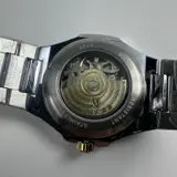 Tevise Mens Automatic Mechanical Watch Two Tone Gold Silver Skeleton Black Dial - Thumbnail 3