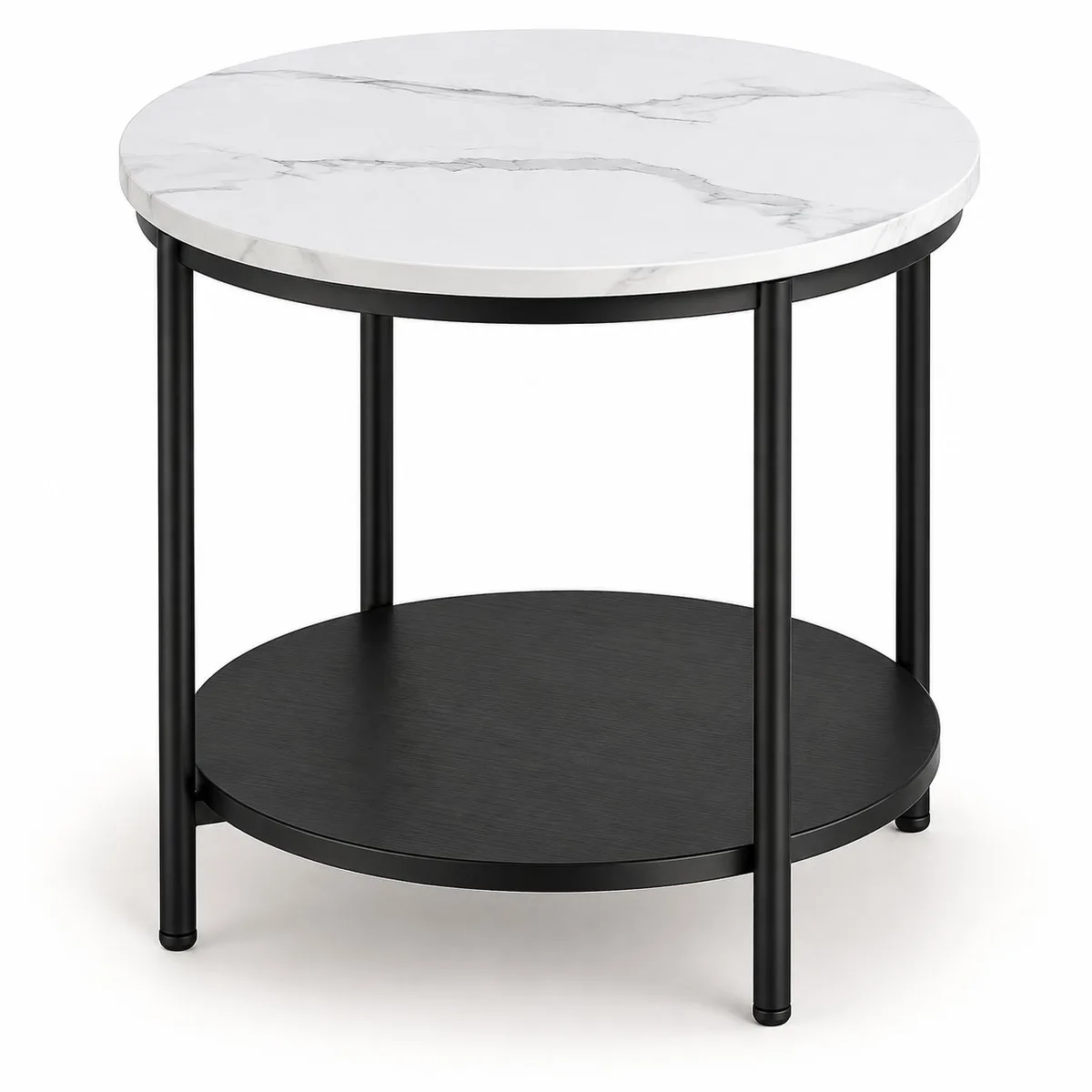 VASAGLE LET285-S Round Side Table, 2-Tier Metal Frame Small End Table - Photo 1 - Real photo at TamDoUS Salt Lake City
