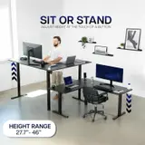 VIVO $199 Electric Corner Standing Desk Frame, L-Shaped, 49.5"-74" Main Desk - Thumbnail 4