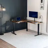 VIVO $199 Electric Corner Standing Desk Frame, L-Shaped, 49.5"-74" Main Desk - Thumbnail 6