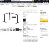 VIVO $199 Electric Corner Standing Desk Frame, L-Shaped, 49.5"-74" Main Desk - Thumbnail 2