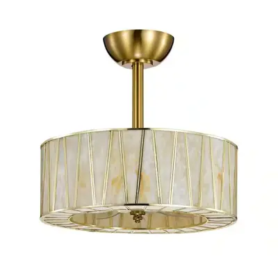 Warehouse of Tiffany Sorcha 17.5" 6-Light Brass Ceiling Fan with Light Kit at Lamps, Lighting & Ceiling Fans in new condition