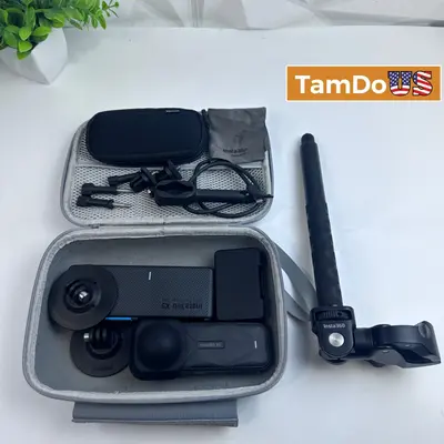Insta360 X5 8K 360 Action Camera Essentials Bundle Black Pocket Cam Waterproof at Camcorders in excellent condition